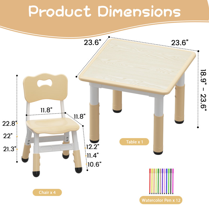 Kids 5 Piece and Chair Set