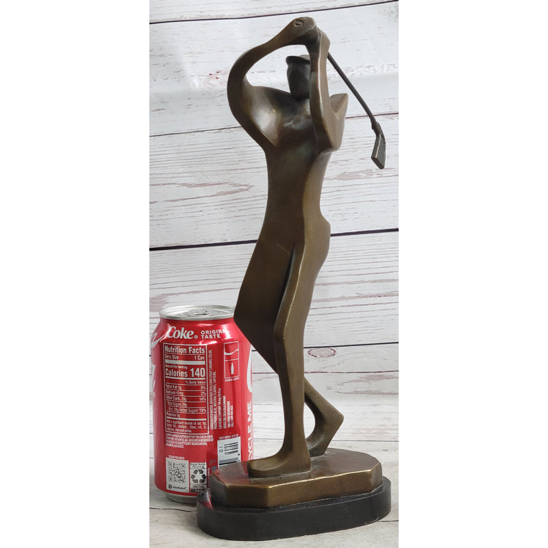 Statue originale signée Milo, golfeur, golf, sculpture moderne, sculpture, art