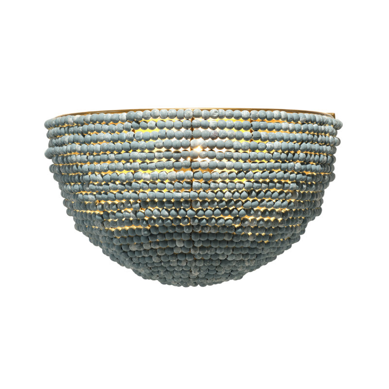 Applique murale en bois massif Barnacle, Doré, Bleu