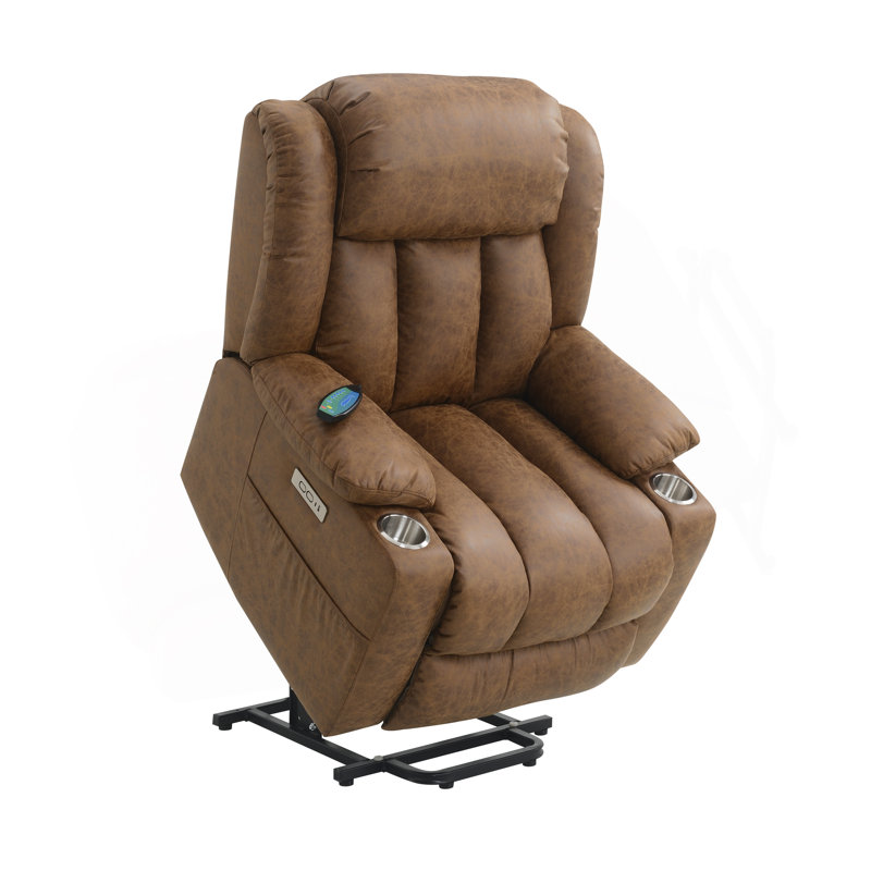 Fauteuil inclinable électrique avec massage et chauffage Brown