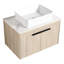 Meuble-lavabo mural avec lavabo en céramique - Design moderne 30 po en chêne blanc, porte, bassin de rangement en chêne spacieux, espace de fermeture discret