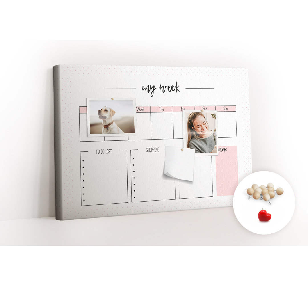 Wall Mounted bulletin board print wall art notice boards for office corkboard My week planner