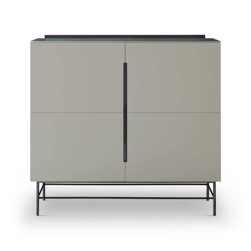 Nicholls Sideboard, Matt Grey/Dark Chrome
