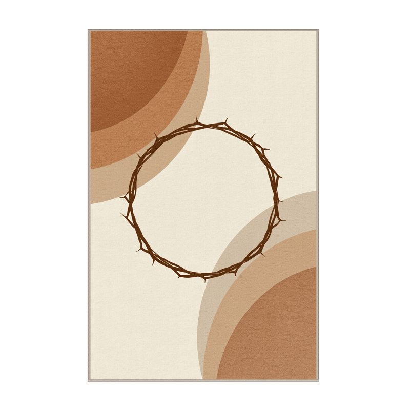 Tapis minimaliste beige lavable à la machine Bartow, 2x5