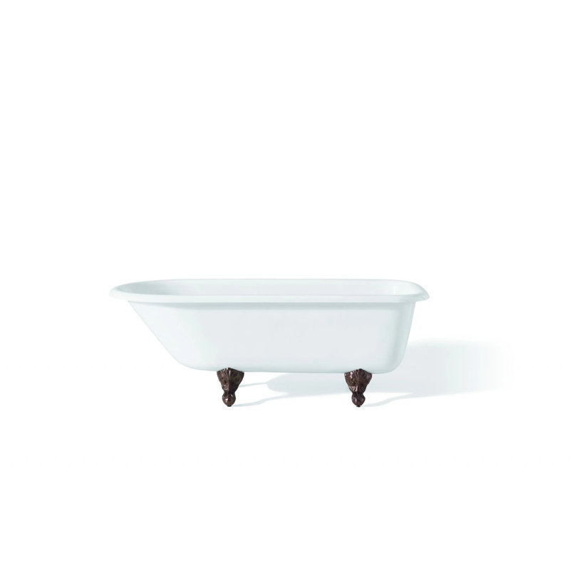 54'' L Soaking Bathtub, White Interior with Custom Color Exterior, Antique Bronze