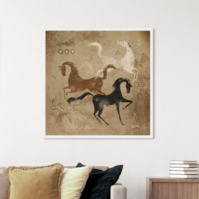 Oliver Gal " Primitive Cave Horse Drawing " by Oliver Gal