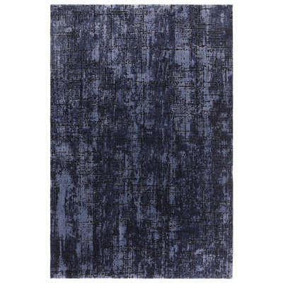Abrienne Soft Shiny Modern Blue/Black Rug
