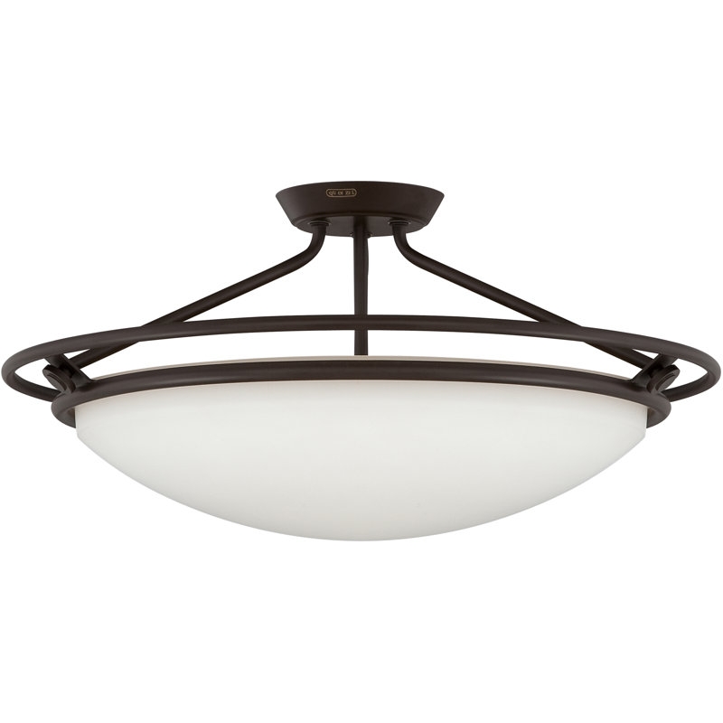 Woolforlk Glass Flush Mount, Western Bronze