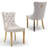 Dining Table Set,  24" Round Dining Table And 2 Velvet Dining Chairs With Gold-plated Legs-737608189-737608190