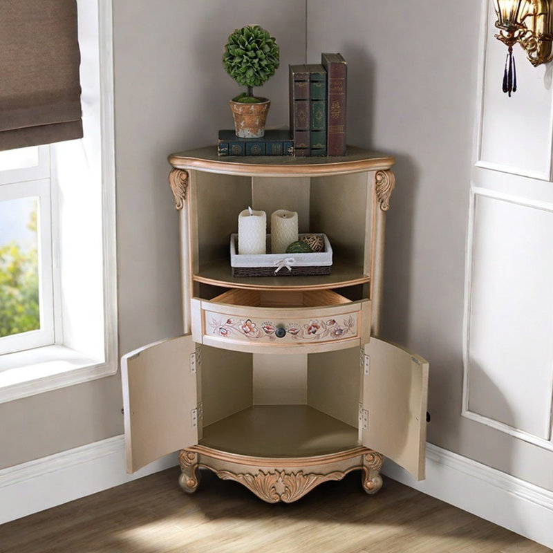 Corner Triangle Cabinet with Storage