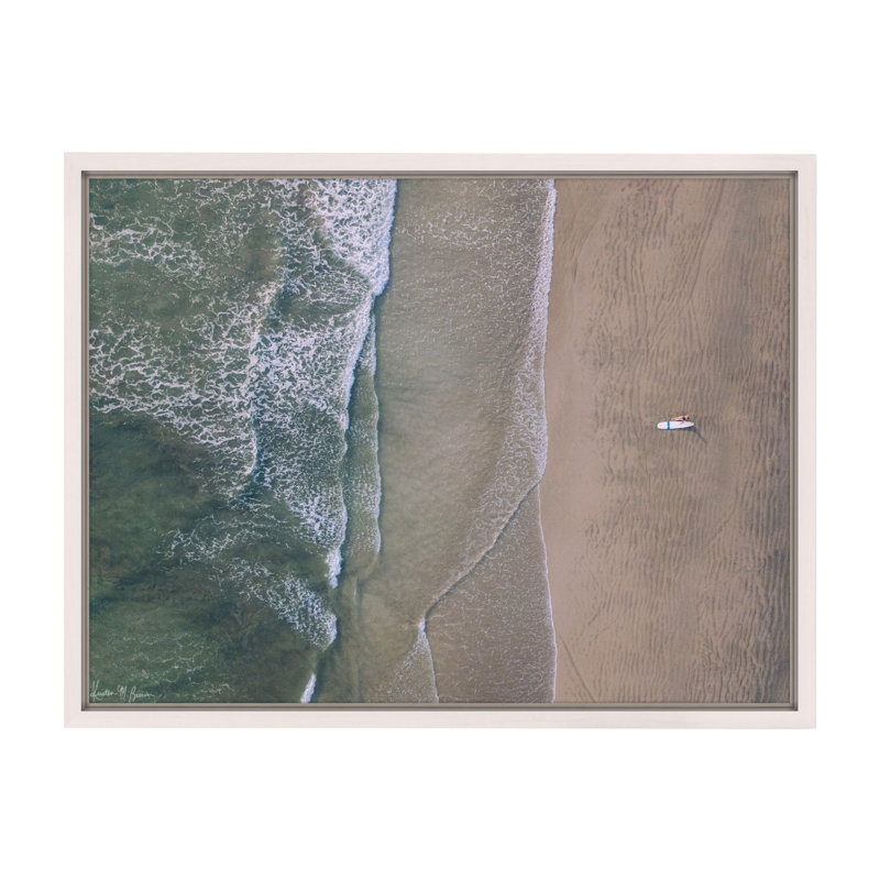 Salt + Water Framed Photographic Print Canvas, 27.5" H x 21.5" W x 1.25" D, White Framed Canvas