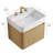 24 In. Floating Bathroom Vanity With Integrated Solid Surface Sink