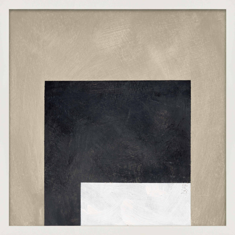 Infinite Black Print by Robert Kamnatnik, White Framed Paper, 16" H x 16" W x 1.25" D
