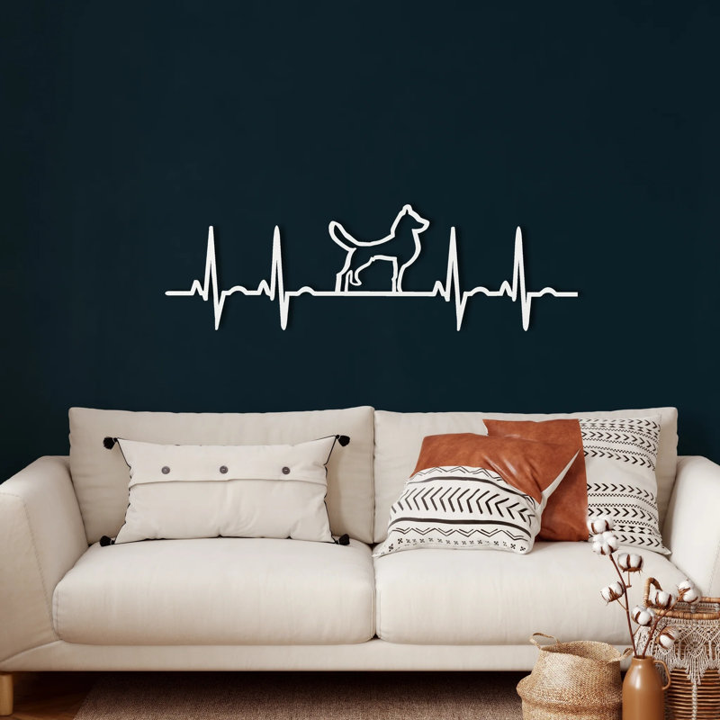Tanmay Handmade Modern Wall Decor on Metal, Silver, 60cm H x 20cm W x 2 cm D