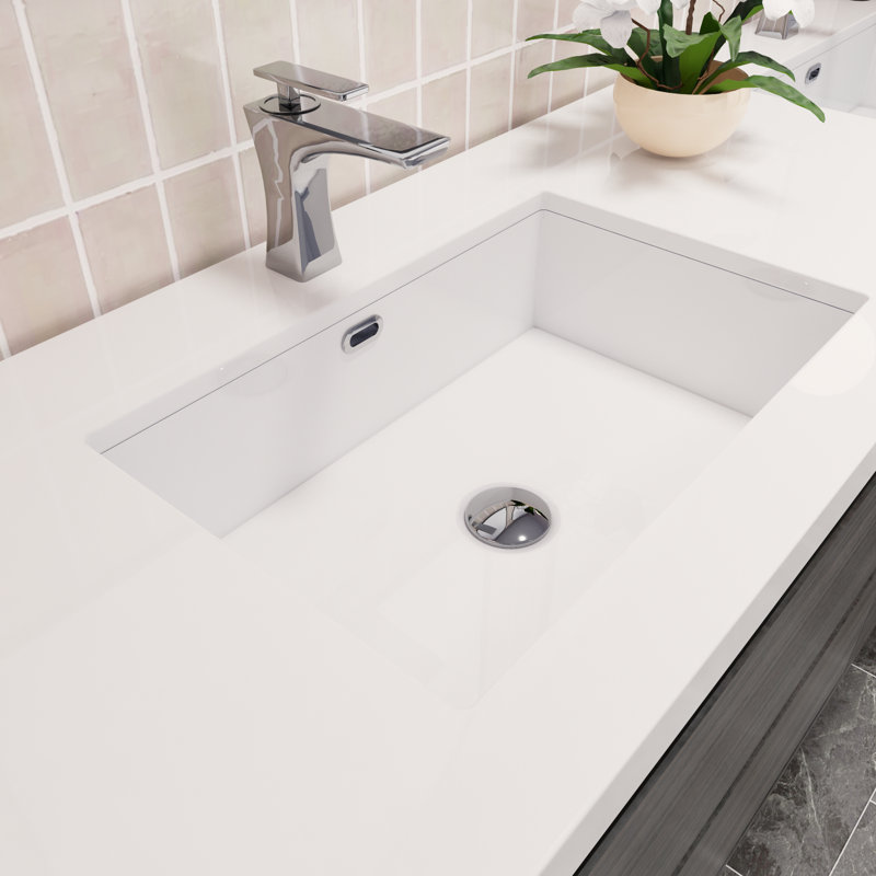 Azden 70.6" Wall-Mounted Double Bathroom Vanity Set, Gray Oak
