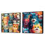 Ensemble de 2 papiers peints Curious Feline Army For Kids - animaux-1301675436-1301675432