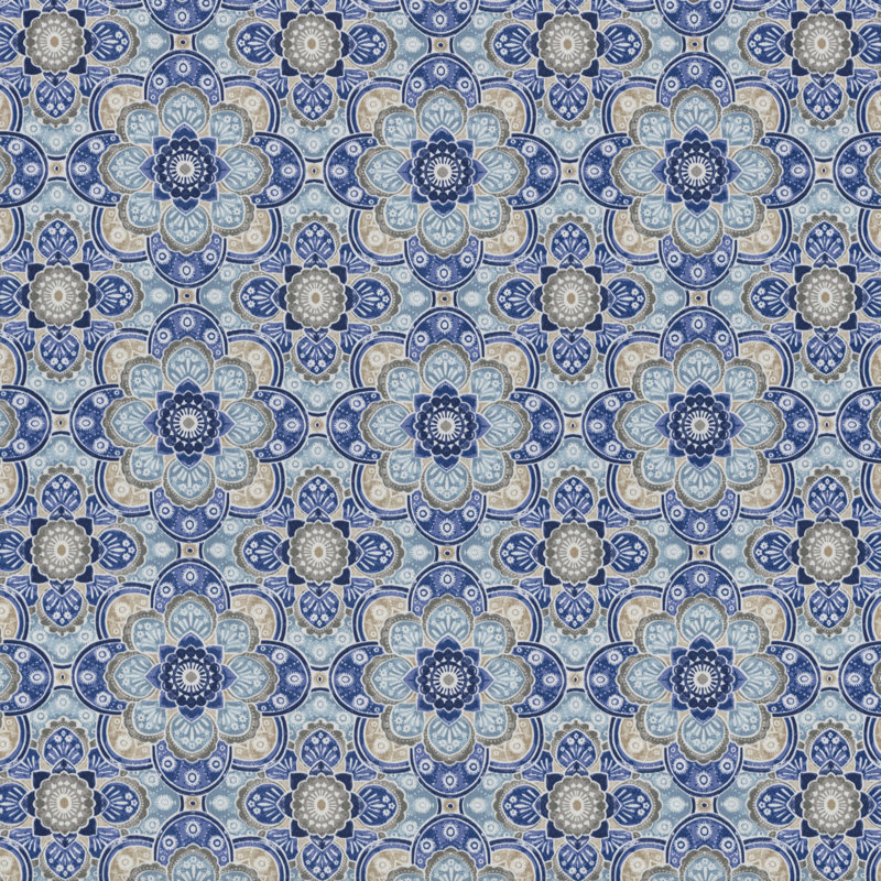 Blue and Gray Rectangular Outdoor Throw Pillow Set