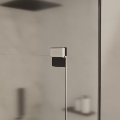 Brixwell BDS1PN Beveled Style Frameless Shower Door Stop 1/4" to 3/8" (6mm to 10mm) Glazing Thickness Polished Nickel Finish