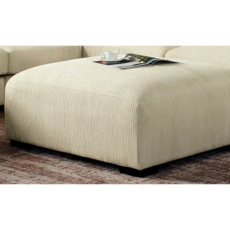 Chenille contemporaine beige tapissier avec couche de mousse à mémoire de forme et pieds fuselés en bois massif, l 42 po de profondeur, 21 po de hauteur, facile à installer avec style en tissu, couche supérieure, taille, hauteur, modulaire