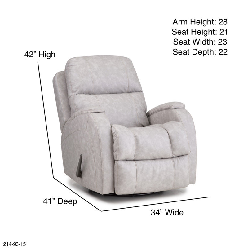 Ileia Swivel Glider Recliner, 100 % polyester blanc cassé