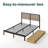 Samorah Metal Bed frame with Bamboo slatter Headboard-1289571802