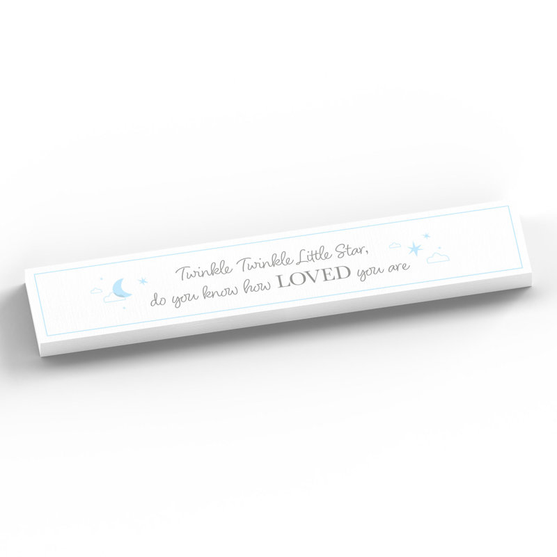 Alicia Text & Numbers Letter Block, White/Blue