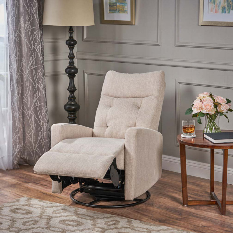 Fauteuil inclinable et pivotant manuel, Beige