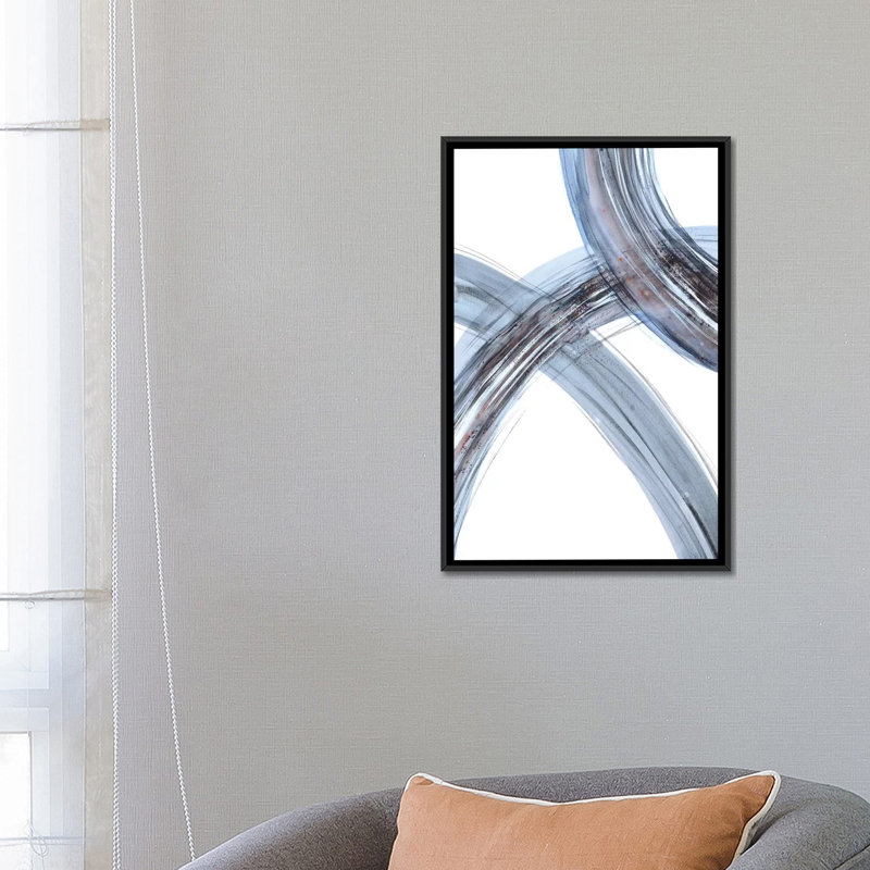 « lines ii », impression sur toile, H 26 po x l 18 po x P 1,5 po, Toile avec cadre noir, Pas de tapis