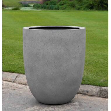 Pure Garden Cylinder Gray Set of 3 Fiber Clay Planters