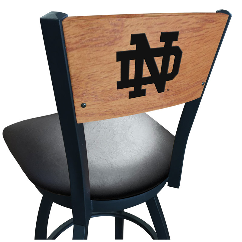 Tabouret tournant NCAA, Vinyle noir, Fighting Irish de Notre Dame (ND), Tabouret de comptoir (siège d'une hauteur de 25 p