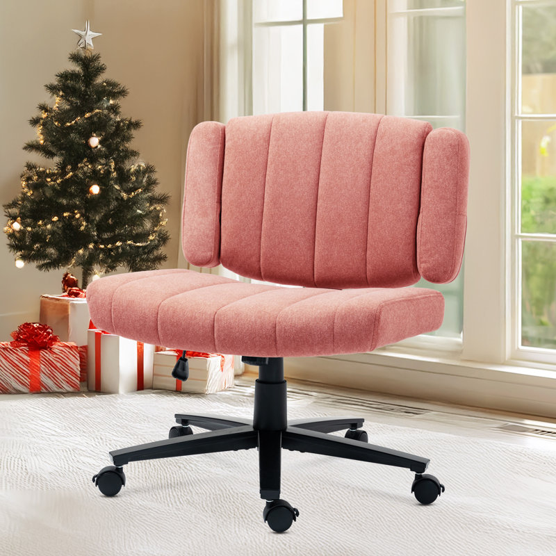 Chaises de bureau modernes et confortables, tissu rose foncé à hauteur réglable pour le travail à domicile