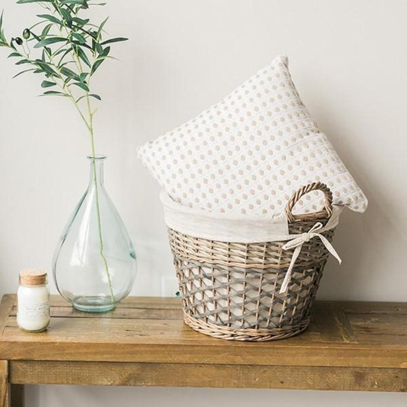 Coussin en coton 18 po x 18 po, Crème, crème