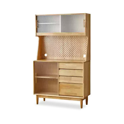 Simple Modern Rubberwood Multifunctional Food Cabinet
