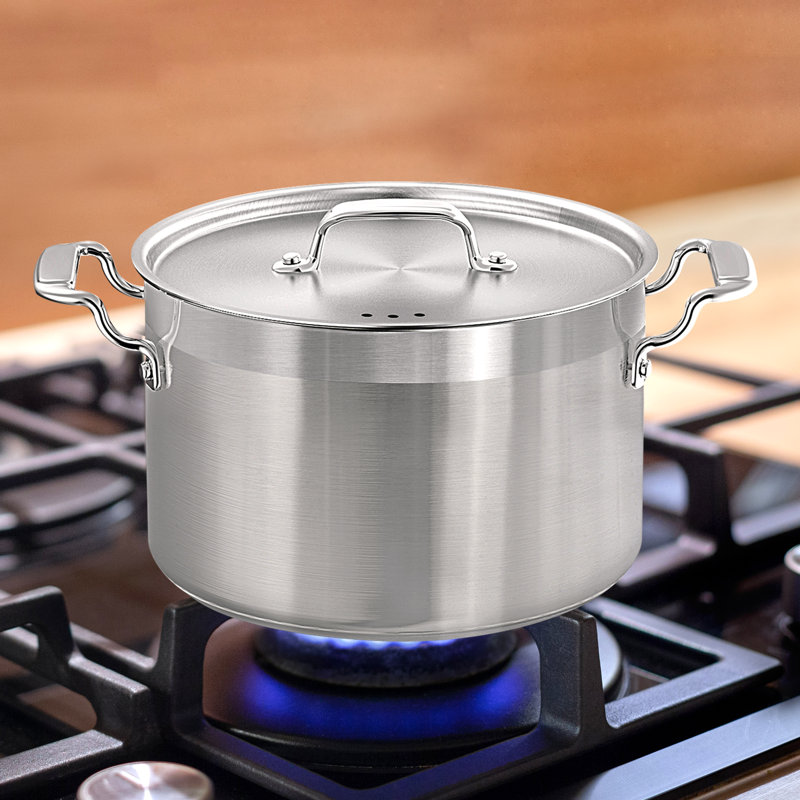 NutriChef 5 Quarts Stainless Steel Stock Pot