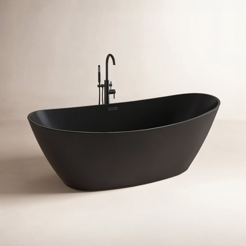 Baignoire autoportante en acrylique Tide, Lustre noir
