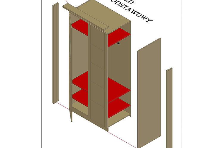 Finland 2 Door Solid Wood Wardrobe, Natural