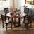 Dining Chair Set Of 4 With Rubber Wood Frame & Leaf-shape High Back For Kitchen-678294966-678294955