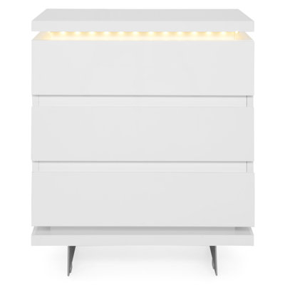 Haeli 50cm W Stainless Steel Bedside Table