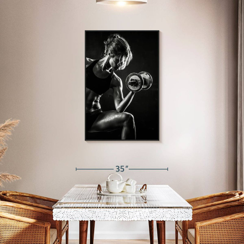 Fitness Lady, 25 po x 37 po, Cadre flottant noir