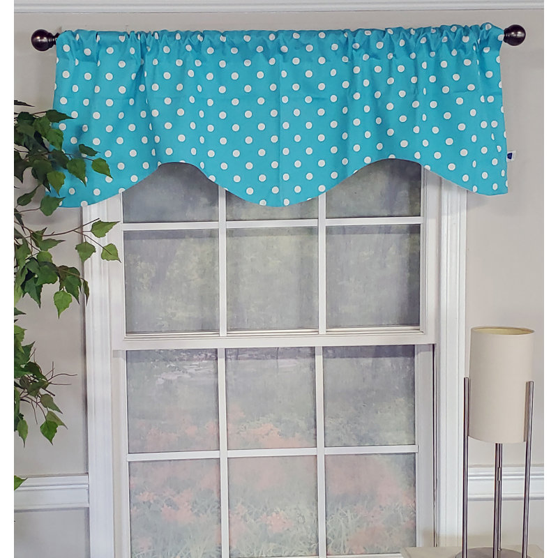 Cotton Polka Dots Scalloped Window Valance