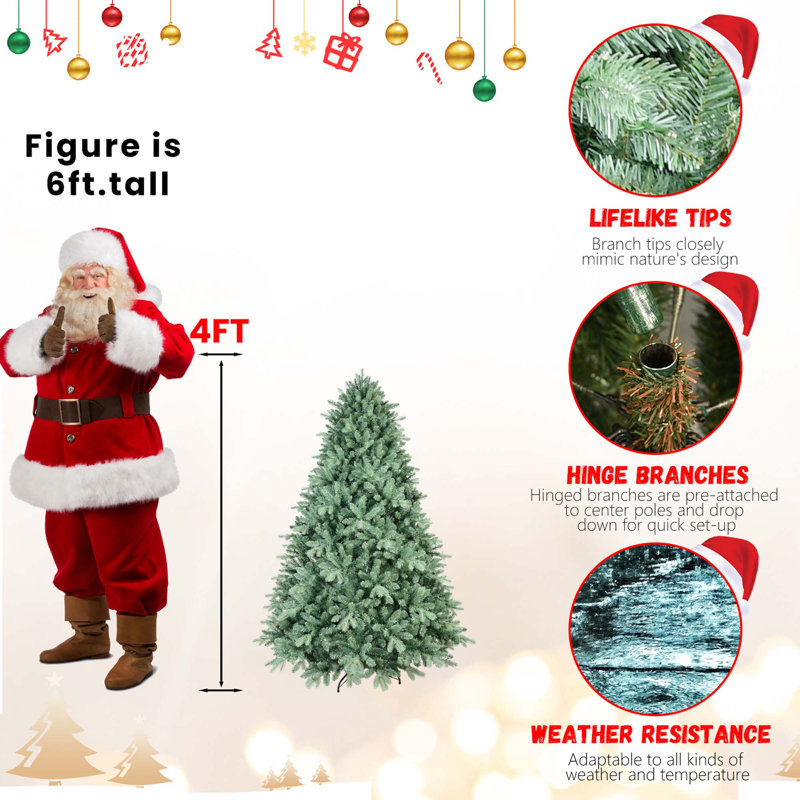 Arbre de Noël automatique bleu PE / PVC avec support en métal, 4'