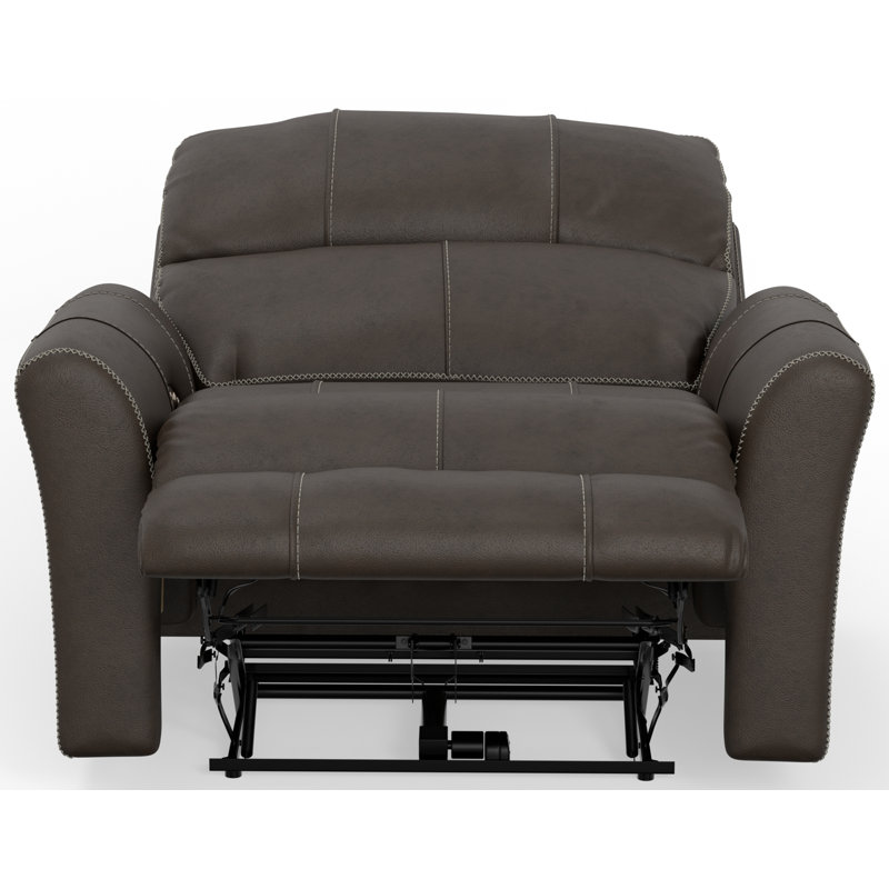 Seibert Italian Top Grain Leather Match Power Zero Gravity Recliner with Power Adjustable Headrest, Brown