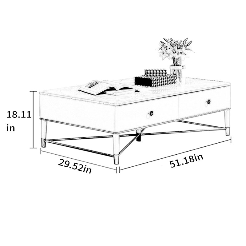 Table à thé avec buis et marbre
