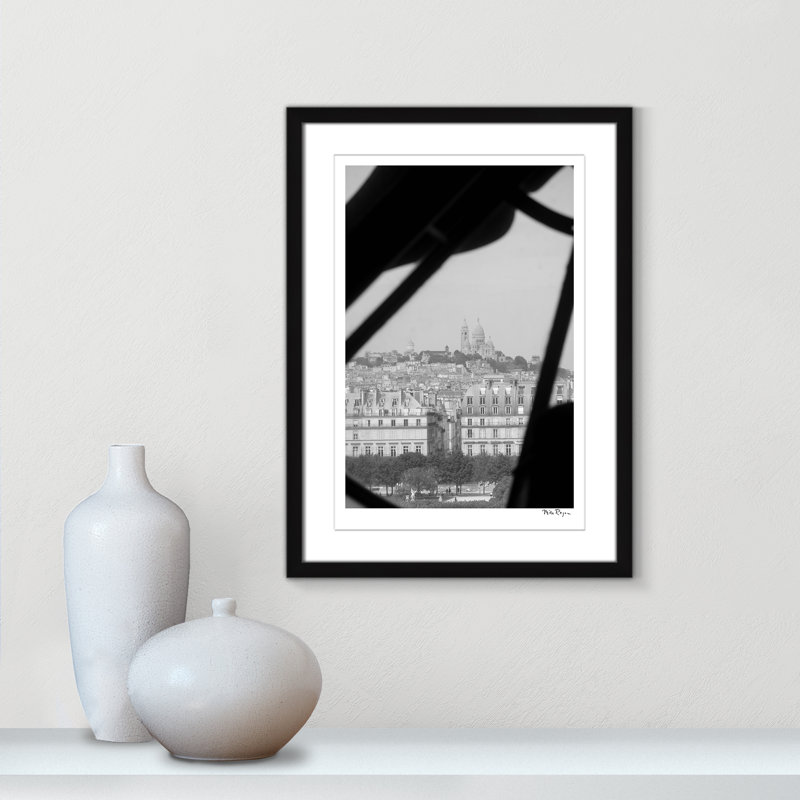 Sacré-Couer - reproduction de Paris par Mike Ragan, H 23 po x l 17 po x P 1,25 po, Papier avec cadre simple noir