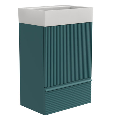 Meuble-lavabo de salle de bain avec vasque en céramique Aquamarine