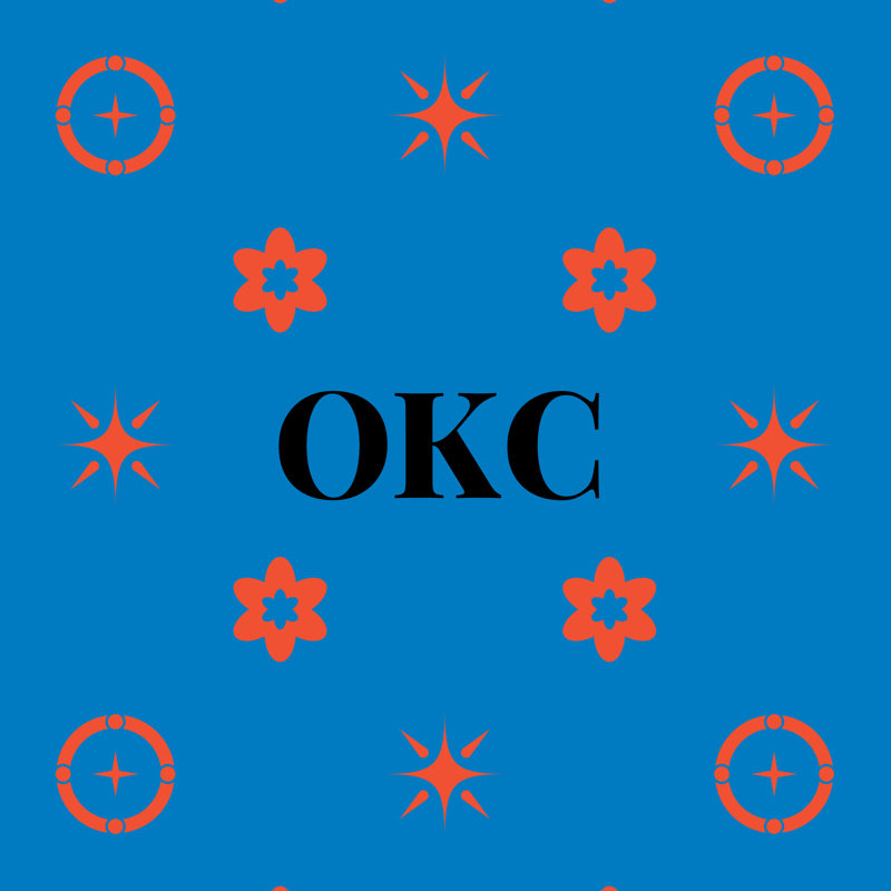 Oreiller soufflé en polyester Oklahoma City , Bleu / Noir / Orange, Rectangulaire H 10 po x l 14 po