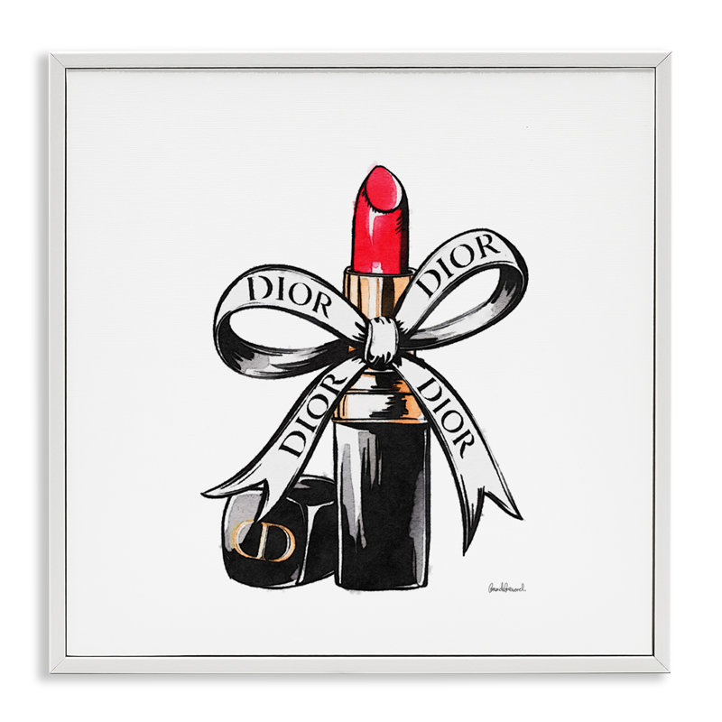 Giclée encadrée de luxe, rouge à lèvres, design par Amanda Greenwood, H 12 po x l 12 po