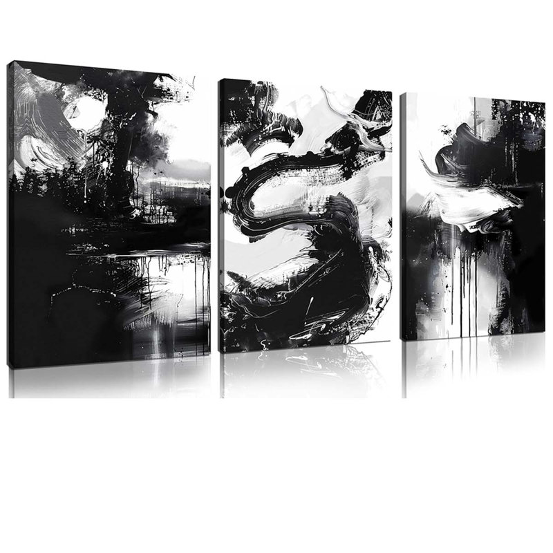 3 Piece Wrapped Canvas Print, 40 cm H x 90 cm W