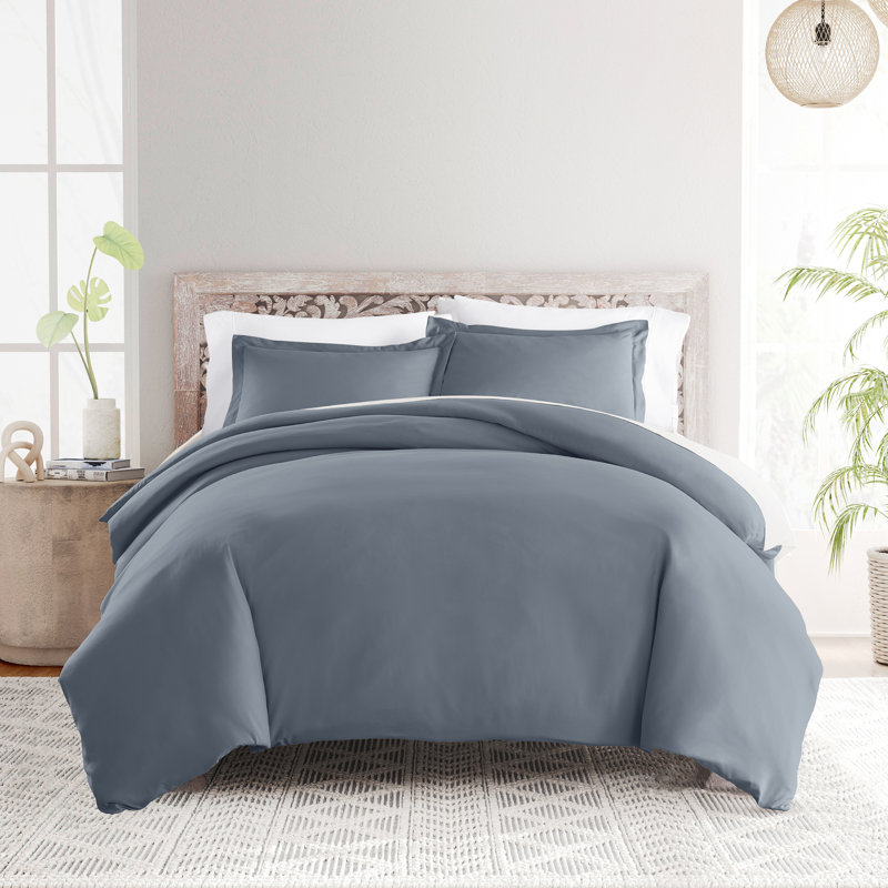 Super Soft Microfiber Duvet Cover Set, Twin Duvet Cover + 1 Sham, Stone
