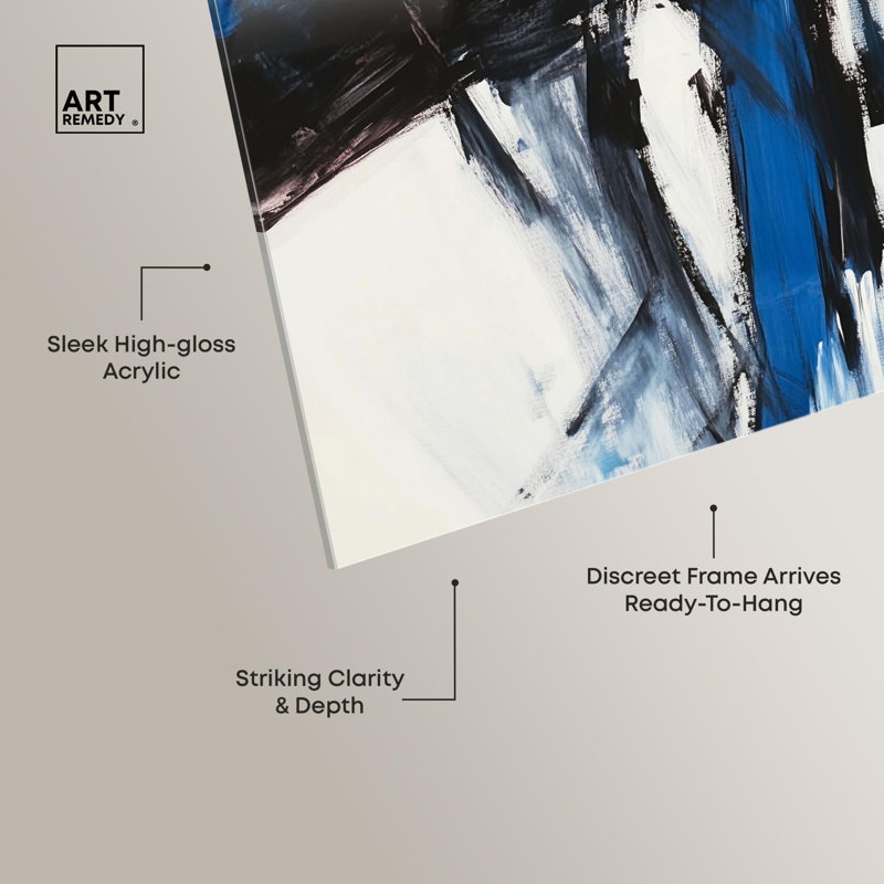 Décoration murale moderne Blue Streak I par Art Remedy, prête à être accrochée, H 40 po x l 40 po